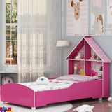 Cama Infantil Casinha 090 Com Pés Pink Ploc - Gelius	v