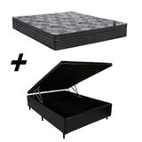 Cama Box Baú Casal + Colchão Ortobom Iso Molas Superpocket Ortopillow 65x138x188