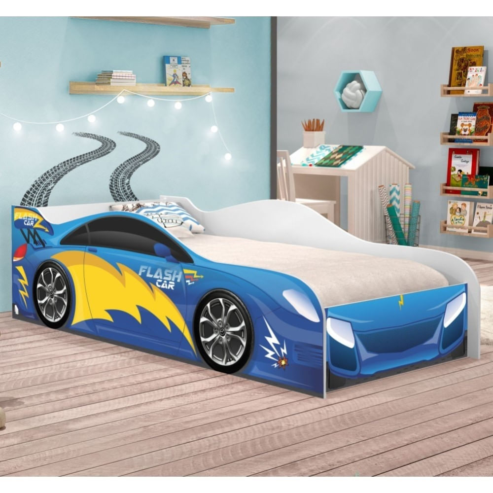 Cama Carro Infantil Raios Azul