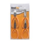 Mini alicate kit 4 peças artesanato bijuteria meia cana corte bico e curvo 4,5'