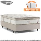 Cama Box Casal Herval Channel Bambu Com 2 Travesseiros, 72x138x188 Cm, Molas Ensacadas