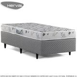 Cama Box Herval Solteiro St. Louis, 53x88x188 Cm, Bordado, Espuma D28