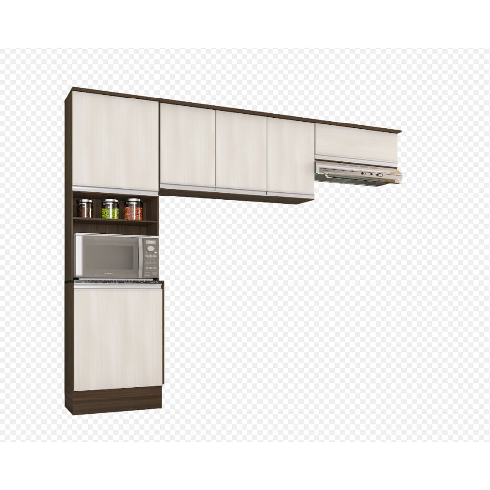 Cozinha Compacta Paneleiro E Aéreo 260 Cm Paris Poliman