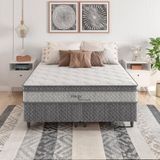 Cama Box Queen Size Herval Ômega Pillow Top E Molas Ensacadas