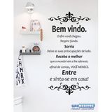 Adesivo Decorativo de Parede Frase Bem Vindo Entrada de casa