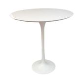 Mesa Lateral Redonda 41 Cm Laqueada Cor Branco