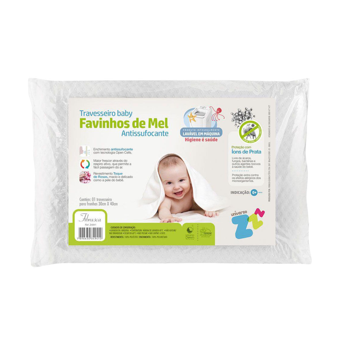 Menor preço em Travesseiro Antissufocante em Poliuretano 38x28cm Fibrasca Favinhos de Mel Z4941 Branco