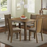 Conjunto Sala de Jantar Mesa e 4 Cadeiras Rute Madesa Rustic/Pérola