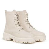 Bota Coturno Feminino Cano Alto Tratorada Plataforma Macio Off White 39