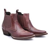 Kit 2 Pares Botina Country Texana Candieiros Couro Bico Fino Preto Café 37