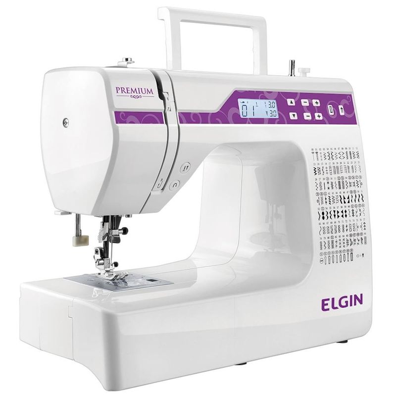 Máquina de Costura Digital Elgin Premium Jx-10000 750 Ppm 100 Pontos Branco - Bivolt