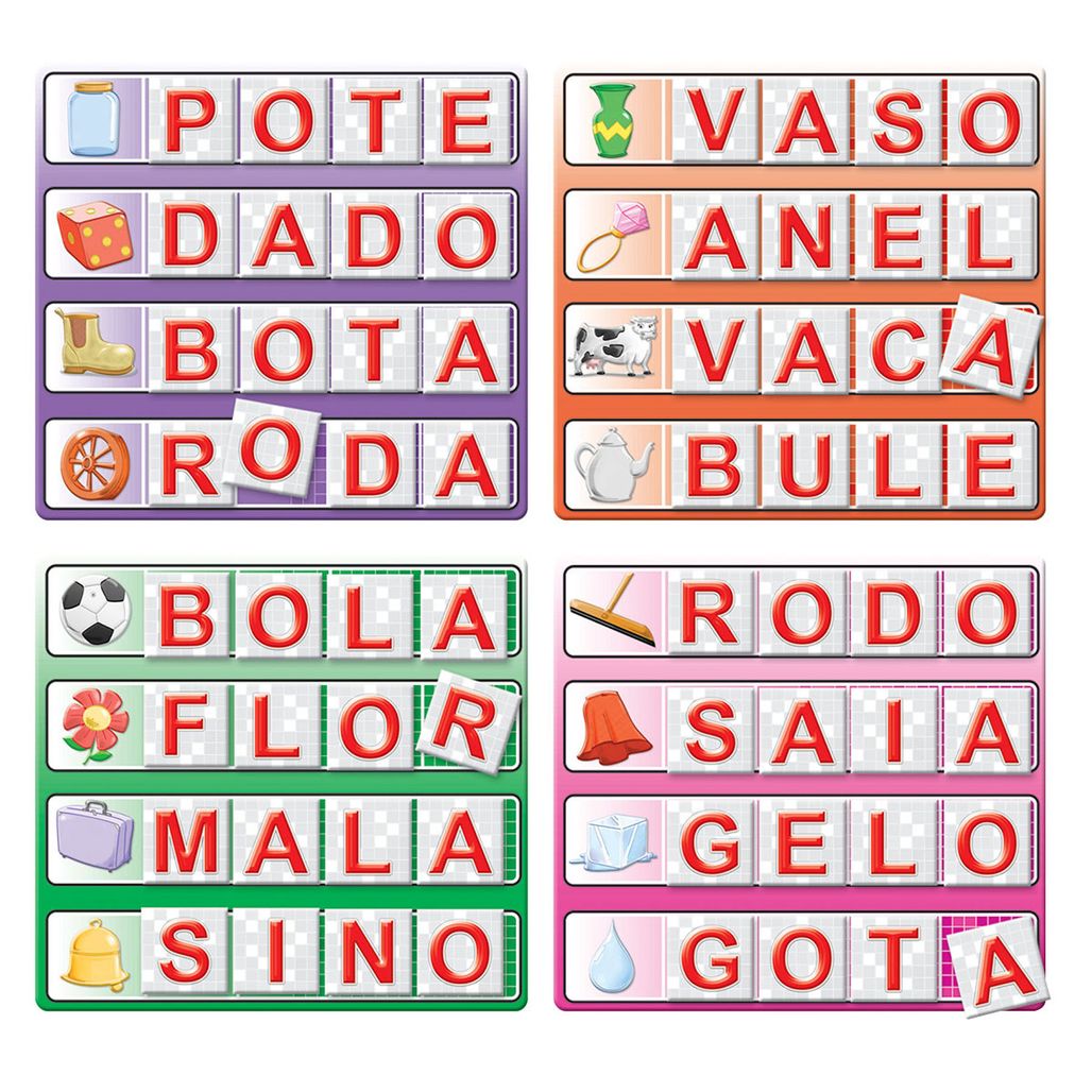 Jogo Educativo Bingo Letras C/ 32 Palavras Infantil