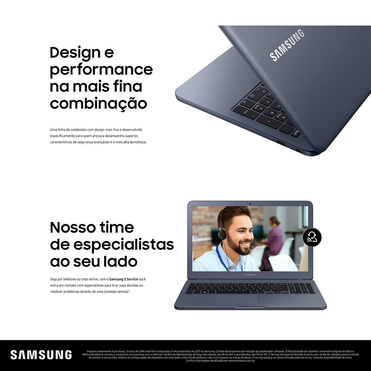Notebook Samsung Intel Celeron 4205U 4GB HD 500GB Tela 15.6