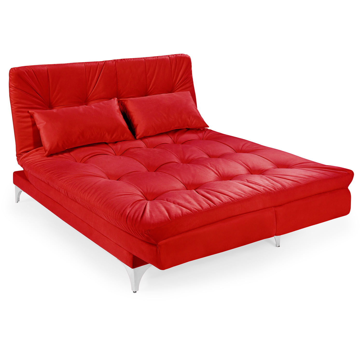 Sofá Cama Versátil Império Estofados Vermelho Carrefour Carrefour