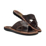 Sandalia Masculino Chinelo Tiras Cruzadas Couro Homem Mod 04