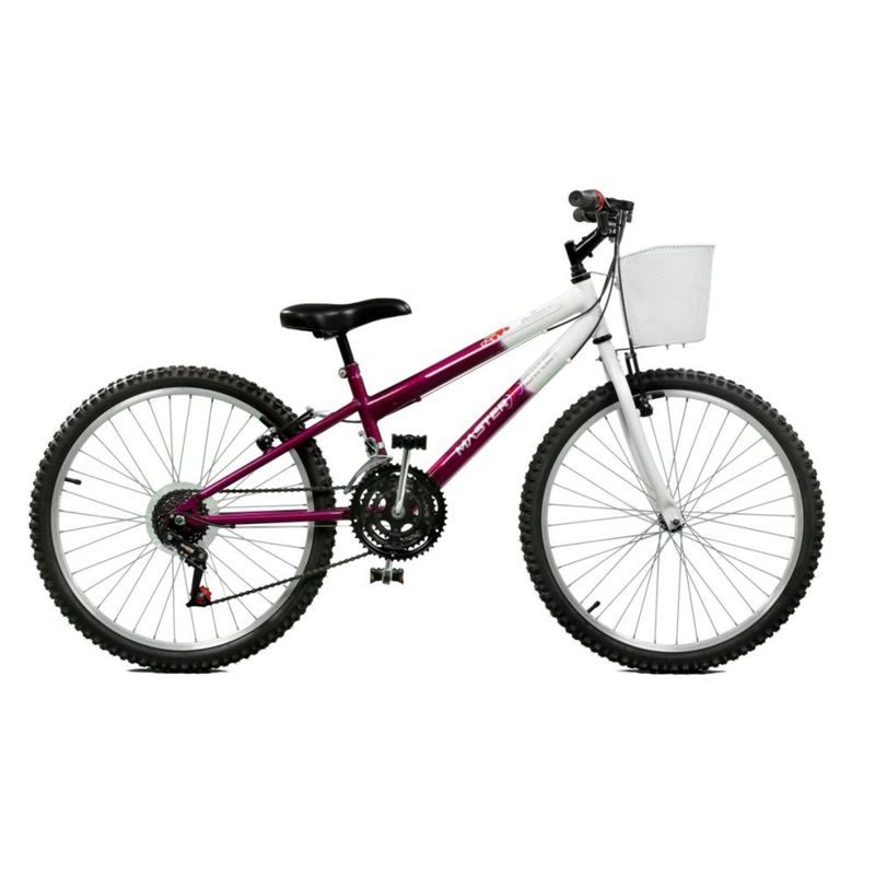 Bicicleta Master Bike Serena Plus Aro 24 Rígida 21 Marchas - Branco/violeta
