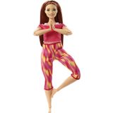 Barbie Made To Move Doll, Curvy, Com 22 Articulações Flexíveis Longos Cabelos Vermelhos Lisos Vestindo Roupas De Athleisure Para Crianças De 3 A 7 An