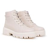 Bota Coturno Feminino Cano Médio Tratorada Plataforma Estilo Off White 35