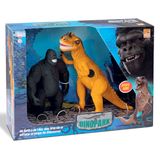 Animal Gorila King Kong Vs Dinossauro T-rex Com Som Beetoys