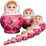 Yakelus 10pcs Bonecas Russas De Ninho Matryoshka Artesanal01071