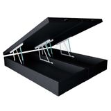 Base para Cama Box Queen Premium com Baú Corino Preto
