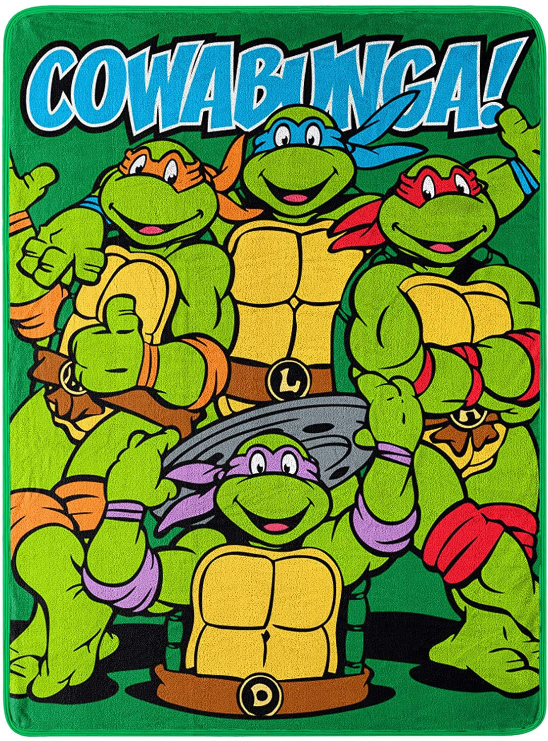 Tartarugas Ninjas Mutantes Adolescentes Da Nickelodeon, "cowabunga Dudes" Fleece Throw Blanket, 46" X 60", Multi Color