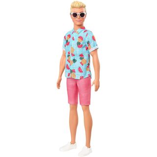 Boneco Ken Fashionistas Cabelo Colorido Camisa Xadrez Calça Jeans