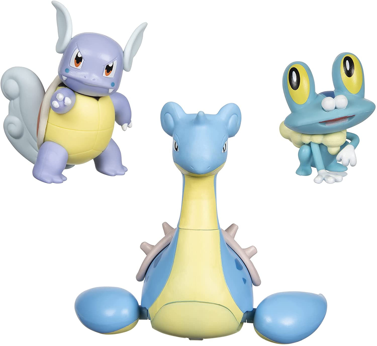 Pokemon Battle Figure, Water-type Theme 3 Pack Com Froakie, Wartortle, Lapras - 4,5 Polegadas Froakie Figure, 3 Polegadas Wartortle Figure, 2-inch Fr