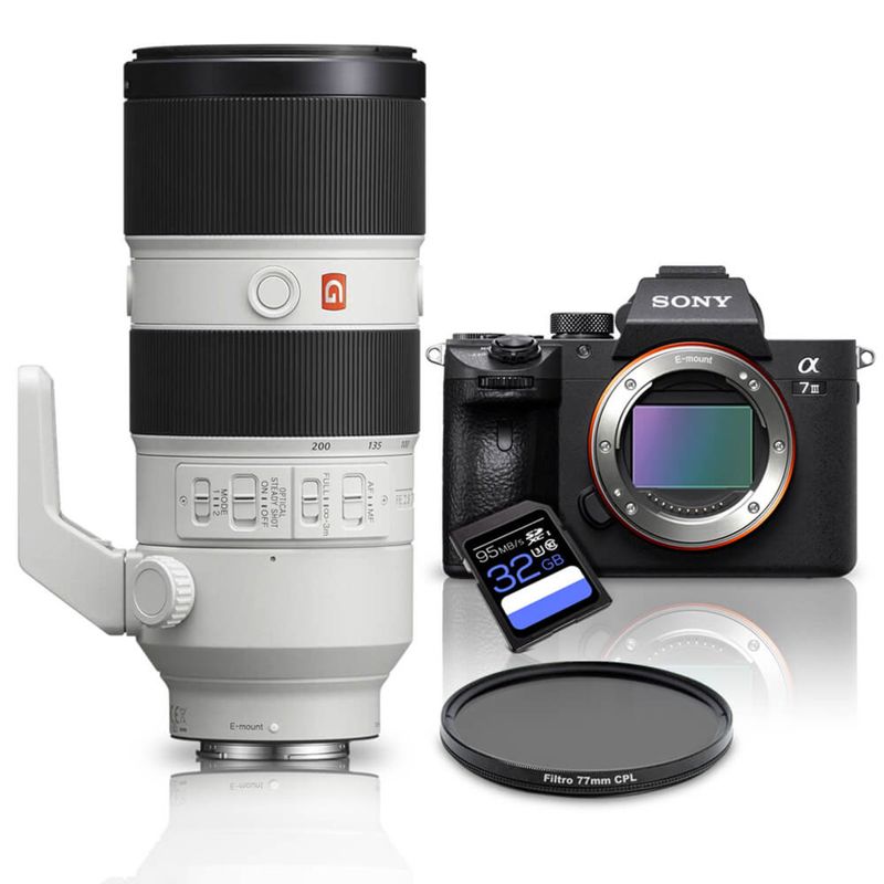Câmera Digital Sony Alpha Preto 24.1mp - A7 Iii | 70-200mm