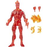 Hasbro Marvel Legends Série Retrô Fantástico Quatro O Tocha Humana De 6 Polegadas Action Figure Toy, Inclui 5 Acessórios