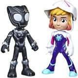 Marvel Spidey E Seu Incrível Herói Amigos Revelam 2-pack,-action Figures,-máscara Flip Feature, Ghost-spider E Pantera Negra, 3 E Up