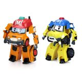 [2 Pacote] Robocar Poli Mark + Bucky Transforming Robot, 4" Tramsformable Action Toy Figure