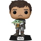 Funko Pop! Star Wars: The Mandalorian - Mandalorian (din Djarrin) Segurando A Criança (grogu)