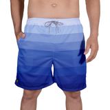 Short Praia Bermuda Tactel Estampado Listras Azul Cor:azul,tamanho:g