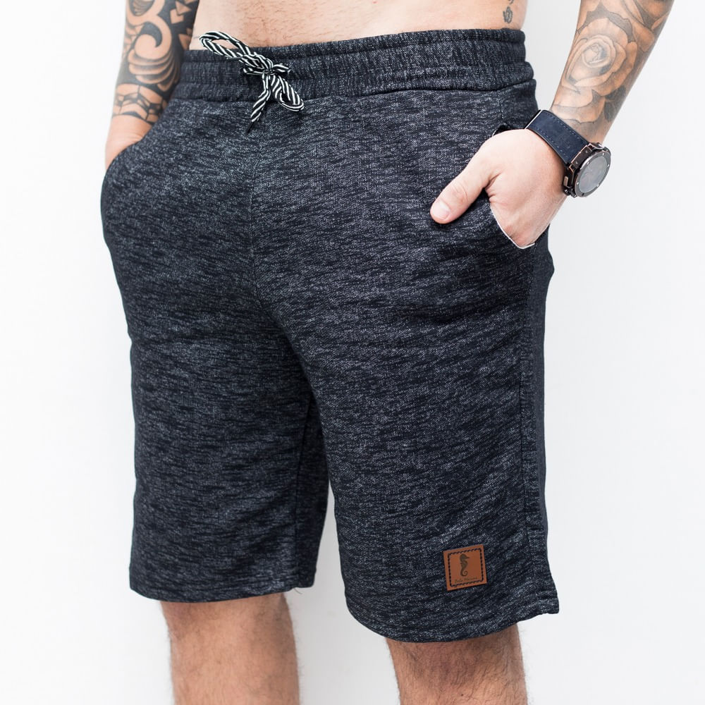 Academia Bermuda Moletom Original Bermuda Moletom Polo Marine