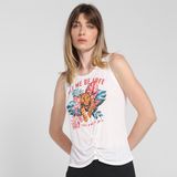 Blusa Regata Feminina Drapeado Casual Conforto Versátil Branco G