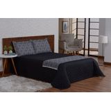 Jogo De Cama Preto Completo Com Xale Valencia 5 Peças Casal