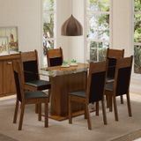 Conjunto Sala de Jantar Mesa e 6 Cadeiras Atlanta Madesa Rustic/Preto