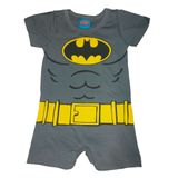 Macacão Curto Bebê Menino Batman  Estampado Liga Da Justiça - M