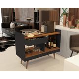 Estilo Retrô Aparador Buffet Pés Palito Divisor De Ambientes Jb 40-64 Cor Preto / Caramelo - Comprar Moveis Em Casa