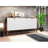 Aparador Buffet 5 Portas Castani Com Branco Brienza