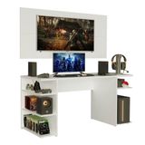 Mesa Gamer Madesa 9409 e Painel para TV até 50 Polegadas - Branco