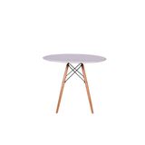 Mesa Redonda Eames Eiffel Wood 90cm - Branca