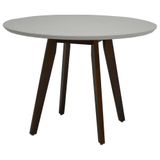 Mesa Redonda Delazari 925, Com Tampo De Vidro, Imbuia, 109 Cm
