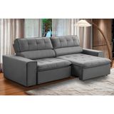 Sofa 2 Lugares Retratil Reclinavel Libano 2,30 M Veludo Cinza