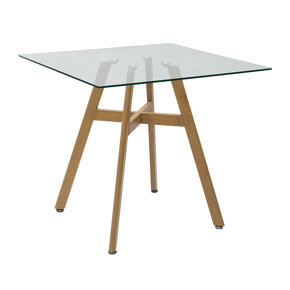 Mesa De Jantar Quadrada Com Tampo De Vidro Valencia 80 Cm