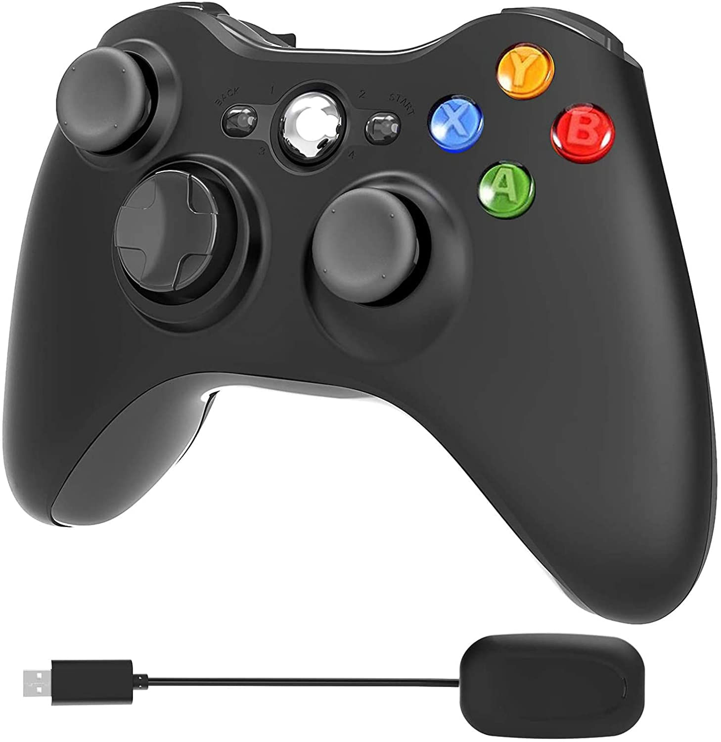 YCCSKY Controlador com fio, controlador com fio usb gamepad joystick  joystick controlador de jogo com dois vbt e botões de gatilho para xbox 360  Slim PC Windows 7/8/10 preto