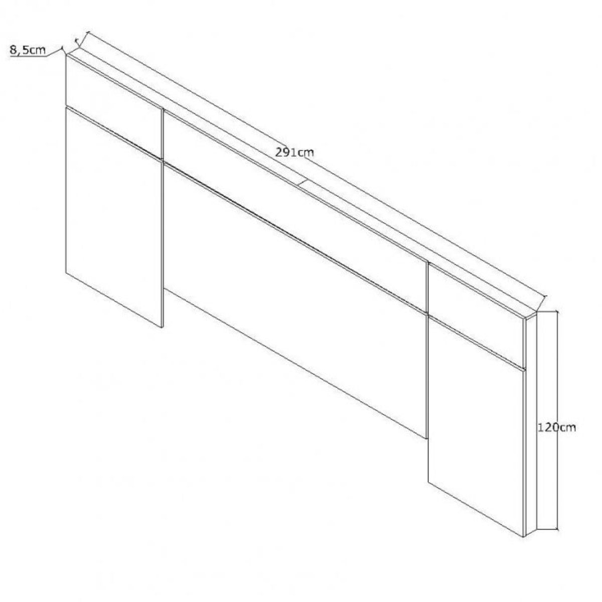 Cabeceira Painel para Cama Box Casal e Queen Foscarini Branco TX ...