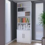 Estante para Livros 2 Portas 4 Prateleiras Foscarini Branco
