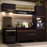 Cozinha Completa Madesa Reims 250004 Com Armário E Balcão - Preto